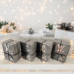 Handcrafted with metallic shiny vinyl sticker foils