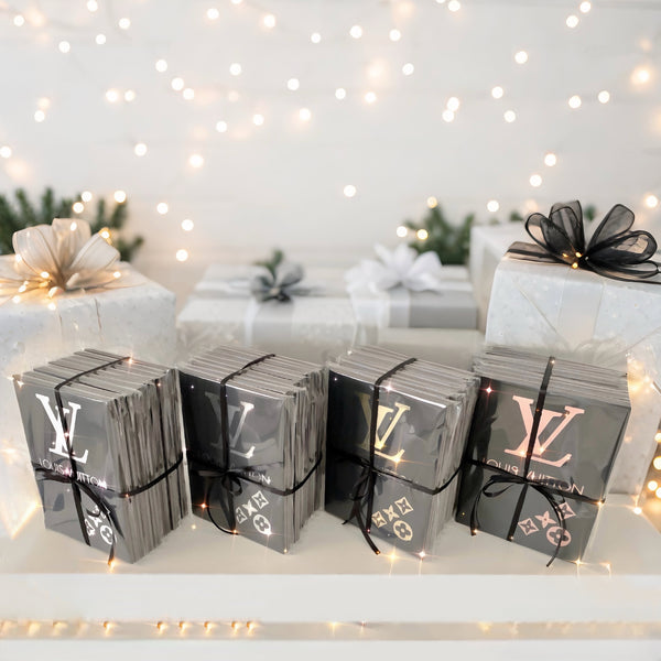 Handcrafted with metallic shiny vinyl sticker foils