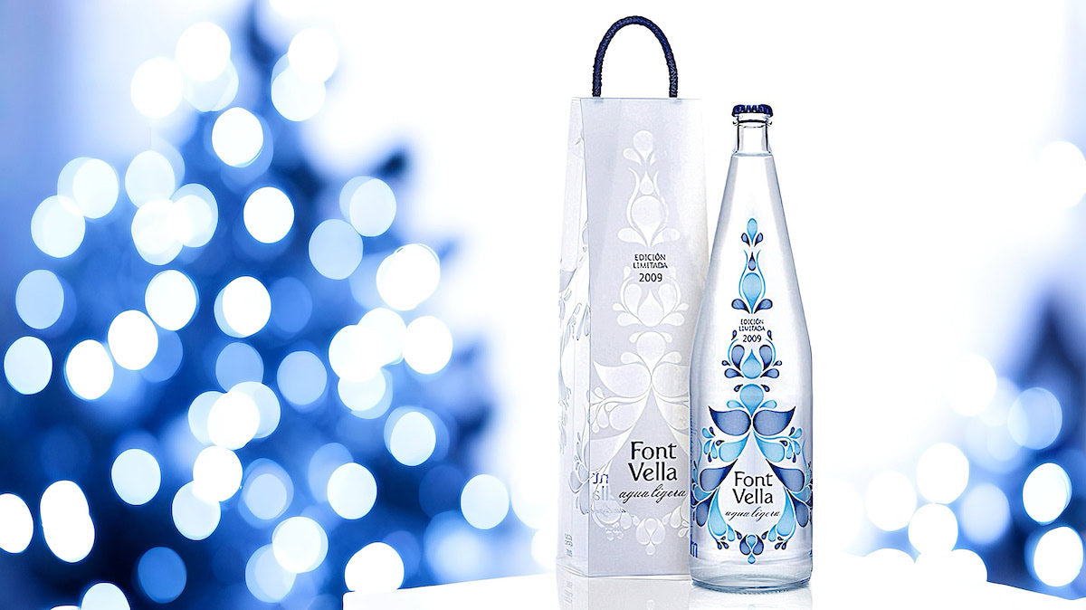 
Font Vella 2009 Felices Fiestas limited edition water bottle