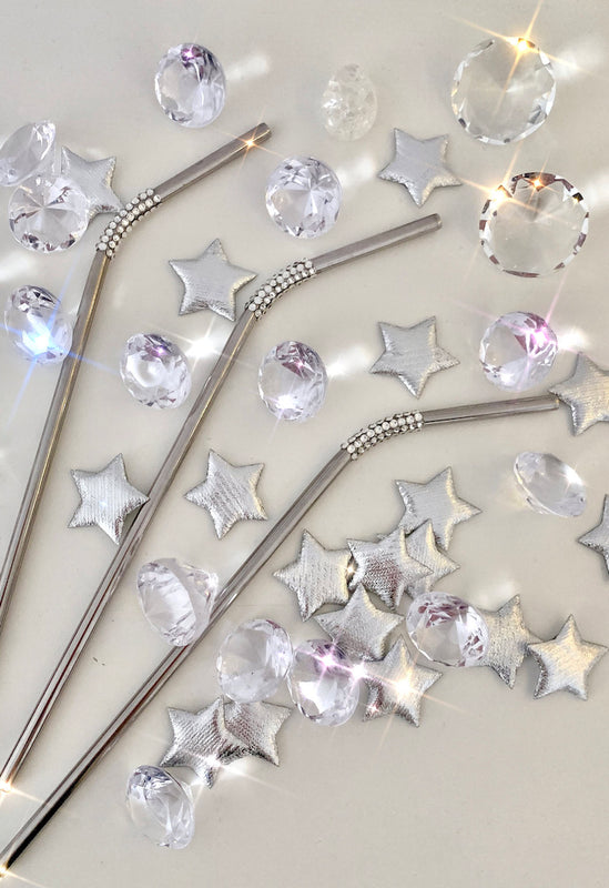 Blinged-out luxury bent metal straws