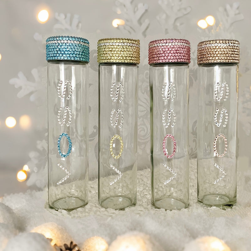 Preciosa crystal-embellished Voss bottles